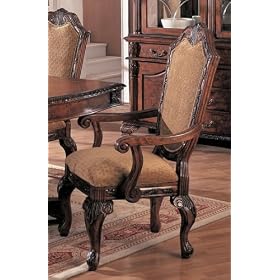 Set of 2 European Style Saint Charles Collection Dining Arm Chairs