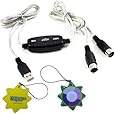 HQRP USB IN-OUT MIDI Interface Cable Converter PC to Music Keyboard Adapter Cord for M-Audio Keystation 61ES 61-Key USB MIDI Keyboard Controller plus HQRP UV Meter