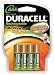 Duracell Active Charge Battery Long-life Rechargeable 800mAh AAA Size 1.2V Ref 75043988 [Pack 4]