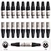 Glarks 20 Pack XLR 3 Pin Male/Female Plugs Audio Mic Microphone Cable Plug Connector Audio Socket, Black Sliver Housing