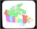 Mouse Pad with country, map, canada, outline, provinces