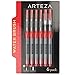 Arteza Water Brush Pens - Self-moistening - Portable (Assorted Tips, Set of 6)