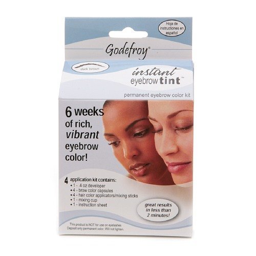 Godefroy Instant Eyebrow Tint Permanent Eyebrow Color Kit, Dark Brown-1 kit Godefroy Instant Eyebrow Tint Permanent Eyebrow Color Kit, Dark Brown-1 kit