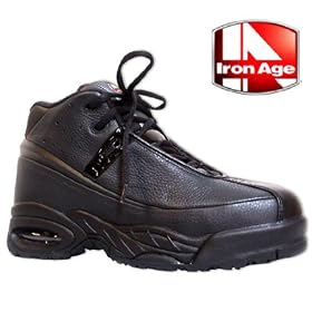 Buy Iron Age Black Leather Hi-Top Athletic-Looking Steel Toe Shoe Style 757 by Iron Age