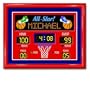 Olive Kids Game On Basketball Scoreboard Large Framed Art- Gloss Red Frame