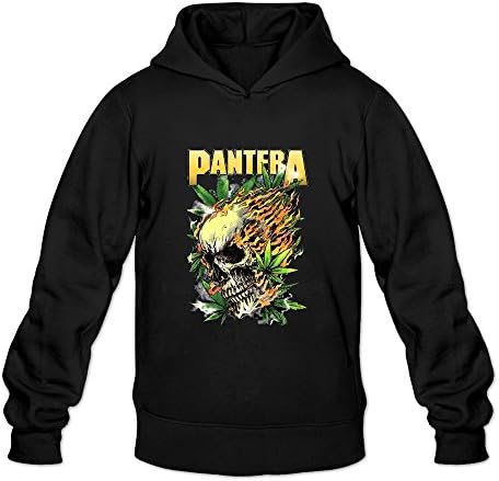 POWEB Men's Pantera Domination Distressed Hoodie Black M