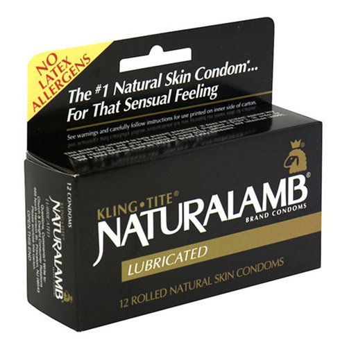 Naturalamb Natural Skin Condoms, Lubricated, 12 condoms