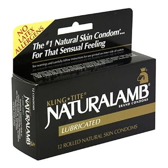 Naturalamb Natural Skin Condoms, Lubricated, 12 condoms