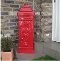 Standbriefkasten Briefkasten Antik-Look Aluguss / Rot