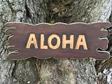 ALOHA SIGN DRIFT WOOD 20 - TIKI BAR DECOR