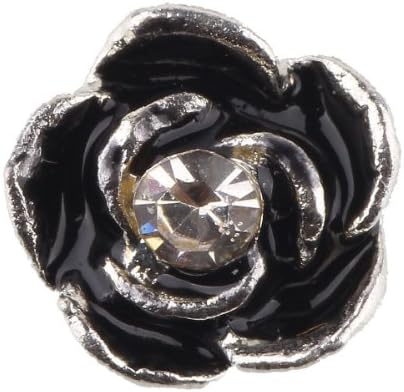Beauty7 10 pieces/pack 3D Clear Stone Black Rose Alloy AB rhinestone Nail Art Glitter Decoration