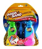 Aqua Sand Magischer Sand Doppelfarbflaschen Set mit Zubehör grün/lila und blau/pink