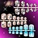 15 Style 180pcs Pre Design False Nail Toe Tips + 1pcs 3g Nail Glue for Fake Toenail Nail