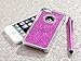 Pandamimi - Deluxe Rose Pink Diamond Rhinestone Glitter Bling Chrome Hard Case Cover for Apple iPhone 5 5G , Screen Protector and Stylus