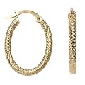 $49.99 - 14k Gold Mesh Hoop Earrings