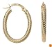 14k Yellow Gold Oval Mesh Hoop Earrings