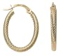 Duragold 14k Yellow Gold Oval Mesh Hoop Earrings (0.6" Diameter)