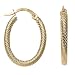 Duragold 14k Yellow Gold Oval Mesh Hoop Earrings (0.6" Diameter)