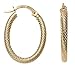 Duragold 14k Yellow Gold Oval Mesh Hoop Earrings title=
