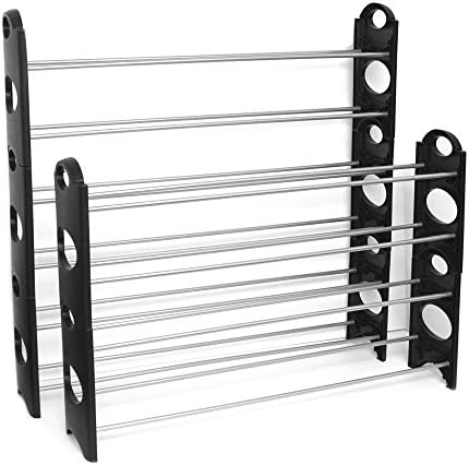 OxGord Shoe Rack for 50 Pair Wall Bench Shelf Closet Organizer Storage Box Stand