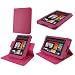 rooCASE Dual-View Multi Angle (Magenta) Leather Folio Case Cover for Amazon Kindle Fire 7-Inch Android Tablet