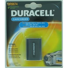 Duracell DR9674 NP-FH70 Battery for Sony DVD Camcorders (Black) by Duracell