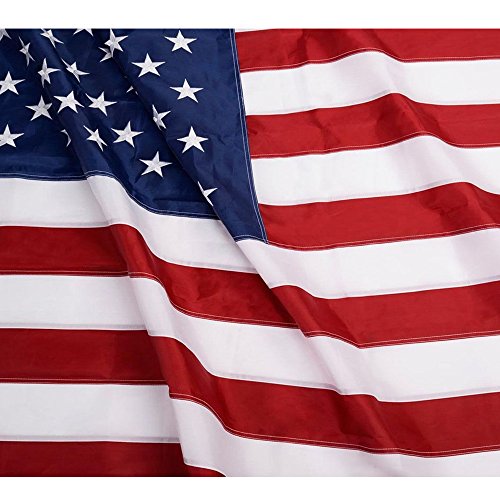 ANLEY® [Heavy Duty] American US Flag 3x5 Foot Nylon - Embroidered Stars and Sewn Stripes - 4 Rows of Lock Stitching - USA Banner Flags with Brass Grommets 3 X 5 Ft