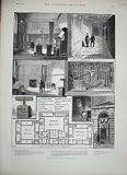 1888 NEWGATE PRISON PLAN CHAPEL FLOGGING BLOCK CELL