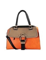 Shoes: Diophy Womens Faux PU Leather Three Tone Doctor Satchel Women Handbags Purse GS-3103 Orange