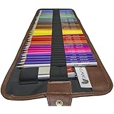 Colored Pencils, 48 Professional Artist Grade Coloring Pencils with Canvas Case and Accessories Included. JNW Direct Jazmine Set, Perfect for Stress Relieving Adult Coloring Books & All Color Pencil Art