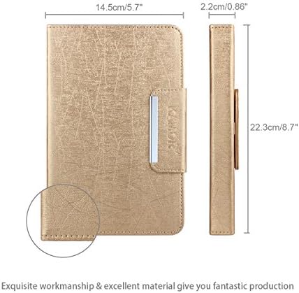Kamor KBTKC7-G PU Leather Case with Bluetooth Wireless Keyboard - Golden