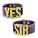 Harley Quinn Yes Sir Bracelets Pair - Suicide Squad Purple Strap Cuff Bracelet