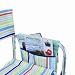 Picnic Time Portable Folding Sports Chair, Aqua Blue St.Tropez Stripe