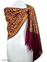 Pashmina shawl, 'Sparkling Wine Paisley'