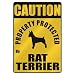 CAUTION " PROPERTY PROTECTED BY RAT TERRIER " PARKING SIGN DOG