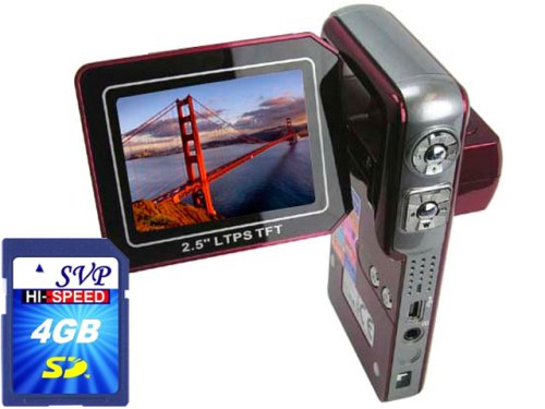 SVP HDDV-3000 12MP Max. 6-in-1 Multi-Functional Camcorder with Rare Huge Flip LCD! (4GB High Speed SD Card Included)