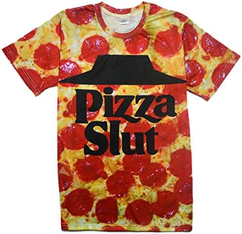 T shirt Summer Food Pizza 3D Clothing for Men Women's Top Tee tshirt, L