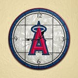 Los Angeles Angels 12in Art Glass Clock MLB Baseball Fan Shop Sports Team Merchandise