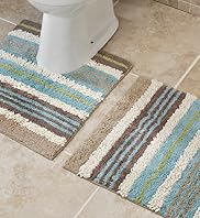 Tonal Stripe Bath & Pedestal Mats