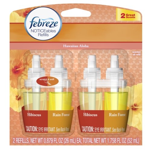 Image of Febreze Noticeables Hawaiian Aloha Air Freshener Refill (2 Count; .879 Fl Oz Each), 1.758 Fluid Ounce
