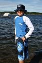 Platypus UV50+ sun protective long sleeve sunshirt royal/white
