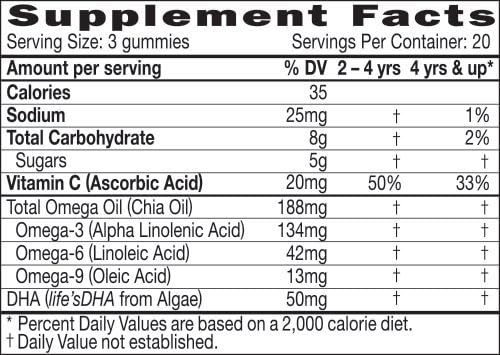 CATALO Children's Algae DHA + Omega-3 60 Chewable Gummies