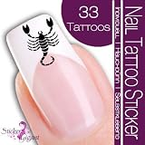 Nail Tattoo Sticker Sternzeichen Skorpion - schwarz