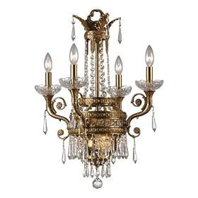 Paris Flea Six light Crystal Chandelier, 26"Hx20"W, AGED BRONZE