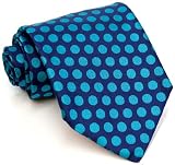 Paul Smith Blue and Turquoise Polka Dot Silk Necktie PS-TIES-15