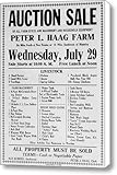 IMAGE OF Auction Sale Notice Of The Farm Canvas Print / Canvas Art - Artist Everett