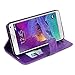 Note 4 Case, LK Galaxy Note 4 Wallet Case, Luxury PU Leather Case Flip Cover with Card Slots Pockets & Stand For Samsung Galaxy Note 4, Purple