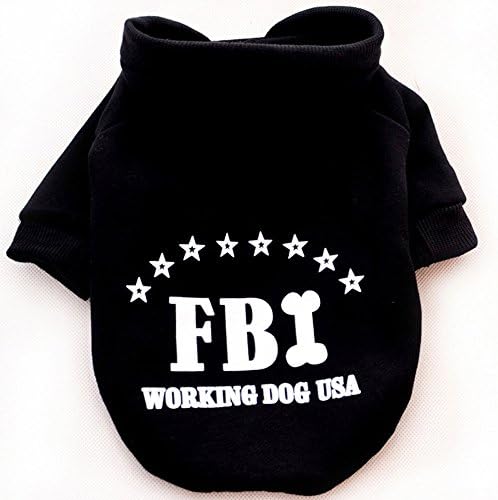 Honory99 Small Pet Dog Hoodie Fbi Costume Cat Clothes Clothing 5 color S M L