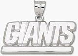 New York Giants Giant 2 W x 7/8 H Giants with Bar Pendant - Sterling Silver Jewelry
