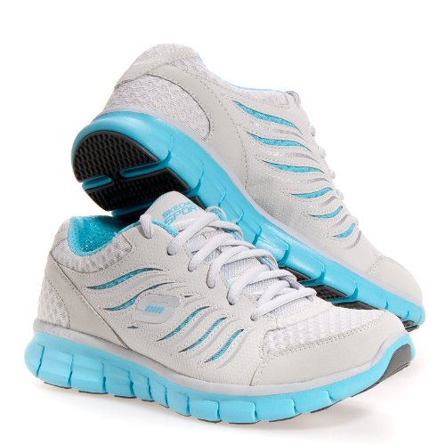 Skechers Women's Synergy Lt Grey/Blue/White 5.5 M US